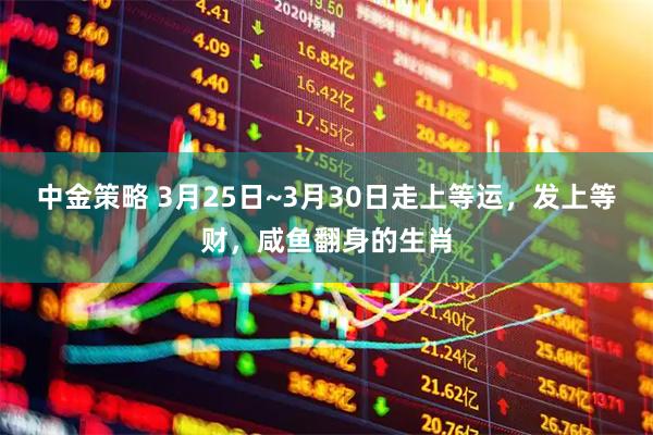 中金策略 3月25日~3月30日走上等运，发上等财，咸鱼翻身的生肖