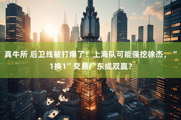 真牛所 后卫线被打爆了！上海队可能强挖徐杰，“1换1”交易广东成双赢？